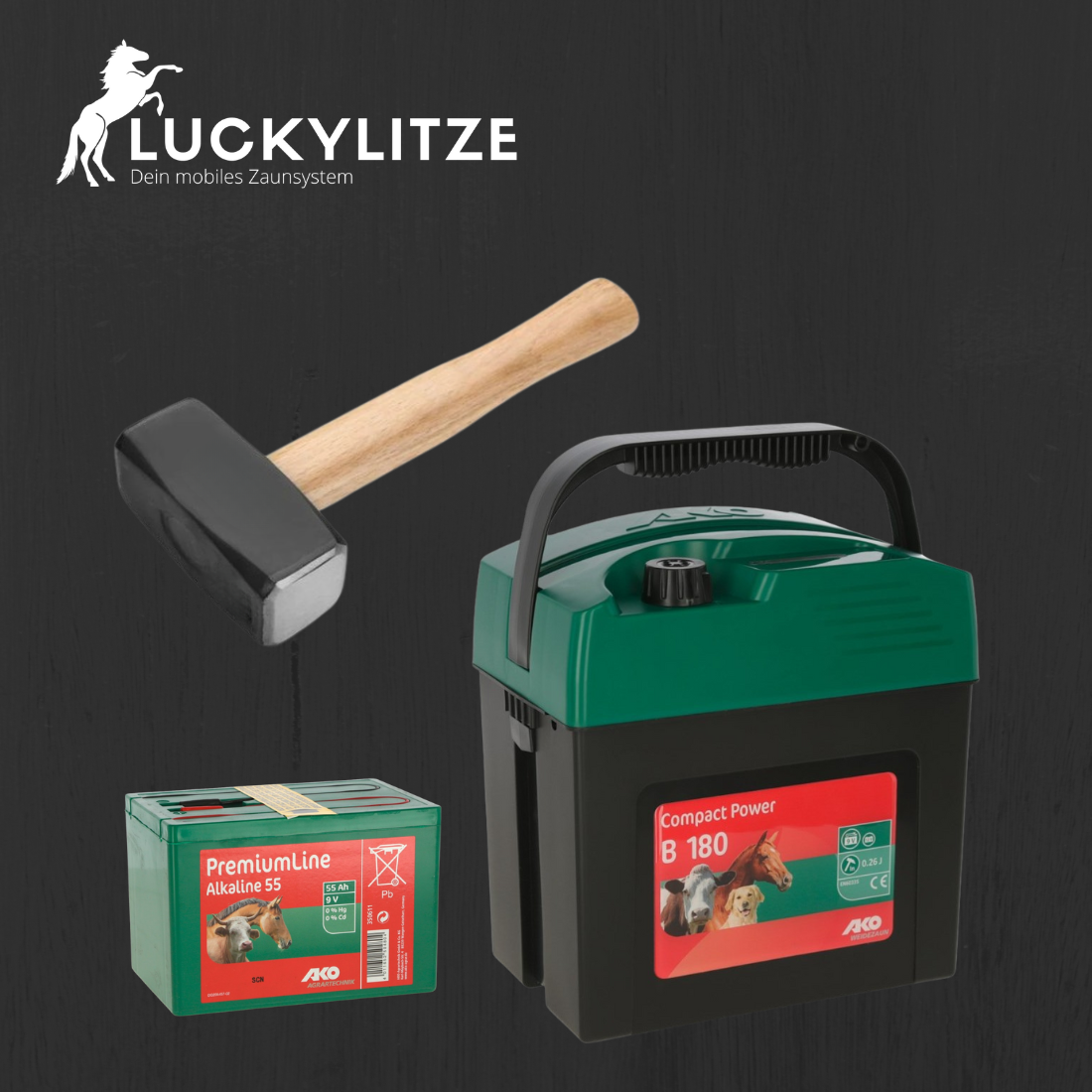 TurnierSet (Stromgerät (inkl. Batterie 55Ah + Hammer)